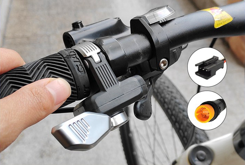 108-2 E Bike Thumb Throttle with 3 Pin SM and WP Plug Electric Bicycle Conversion Parts